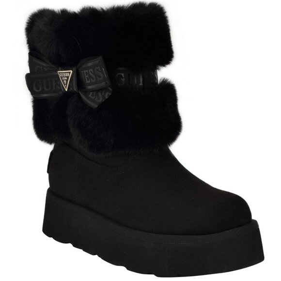Guess Women's Denla Cold Weather Faux Fur Cozy Booties - Picture 1 of 3